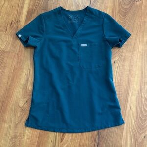 Figs Scrub Top Caribbean Blue XXS